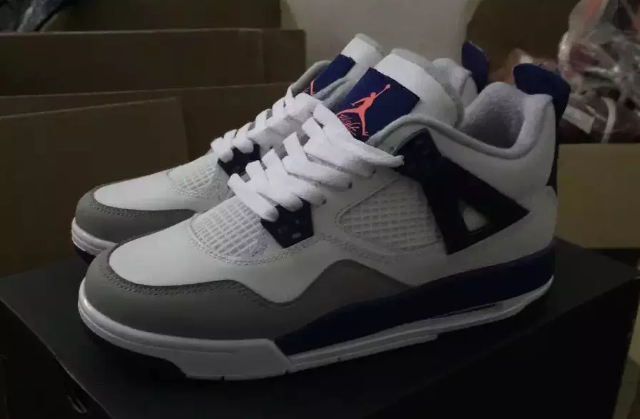 Air Jordan 4 Girls White Royal Grey Orange 2016 թ