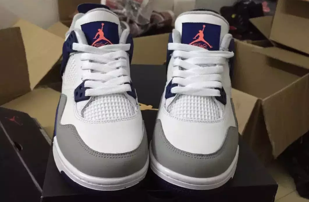 Air Jordan 4 Dziewczęta Biały Królewski Szary Pomarańczowy 2016