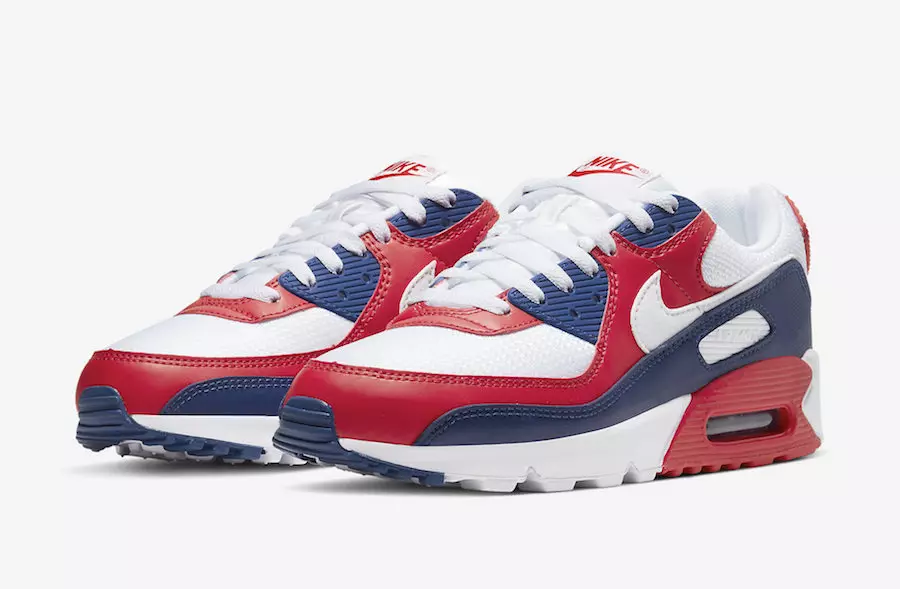 Nike Air Max 90 White Red Navy CW5456-100 תאריך שחרור