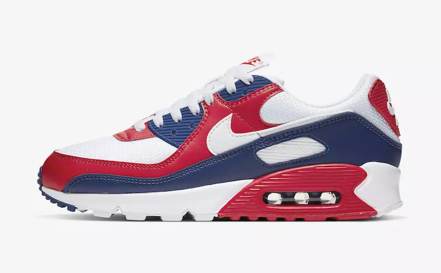 Nike Air Max 90 White Red Navy CW5456-100 Шығарылған күні