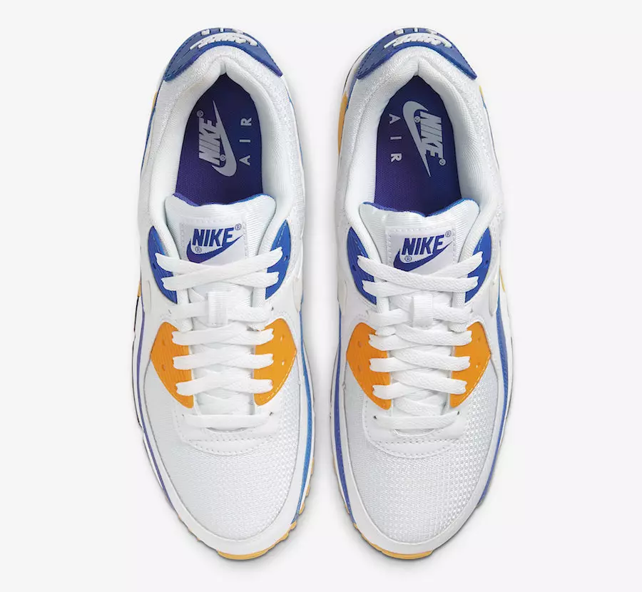 Nike Air Max 90 Branco Azul Amarelo CT4352-101 Data de Lançamento