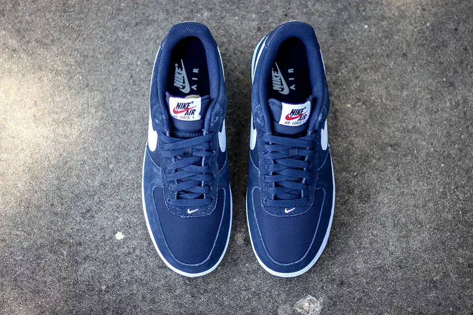 Nike Air Force 1 Low Suede Mesh Obsidian Sort Hvid