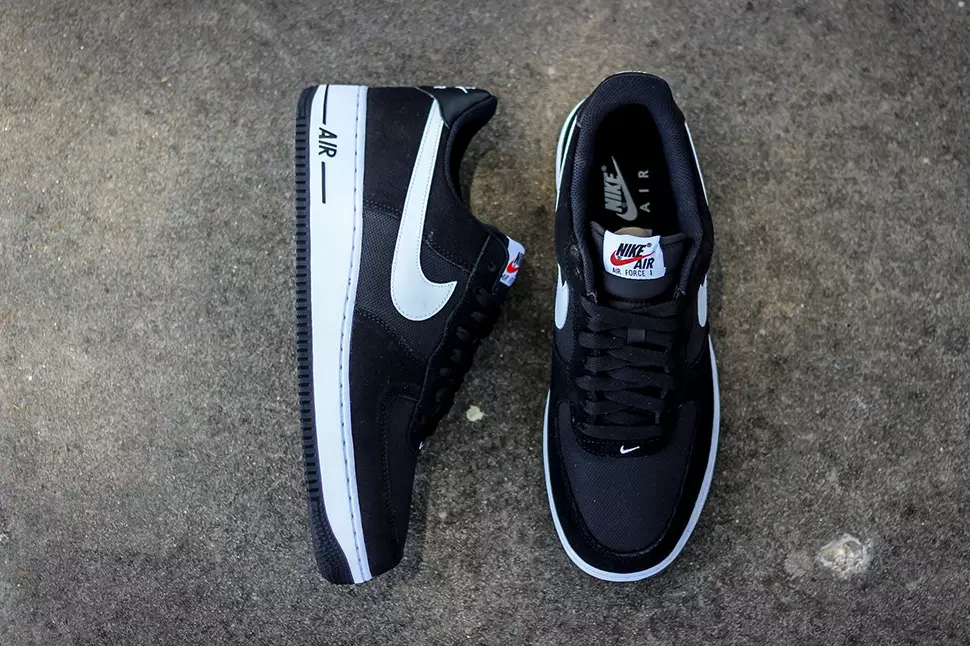 Nike Air Force 1 Low זמש Mesh Obsidian שחור לבן