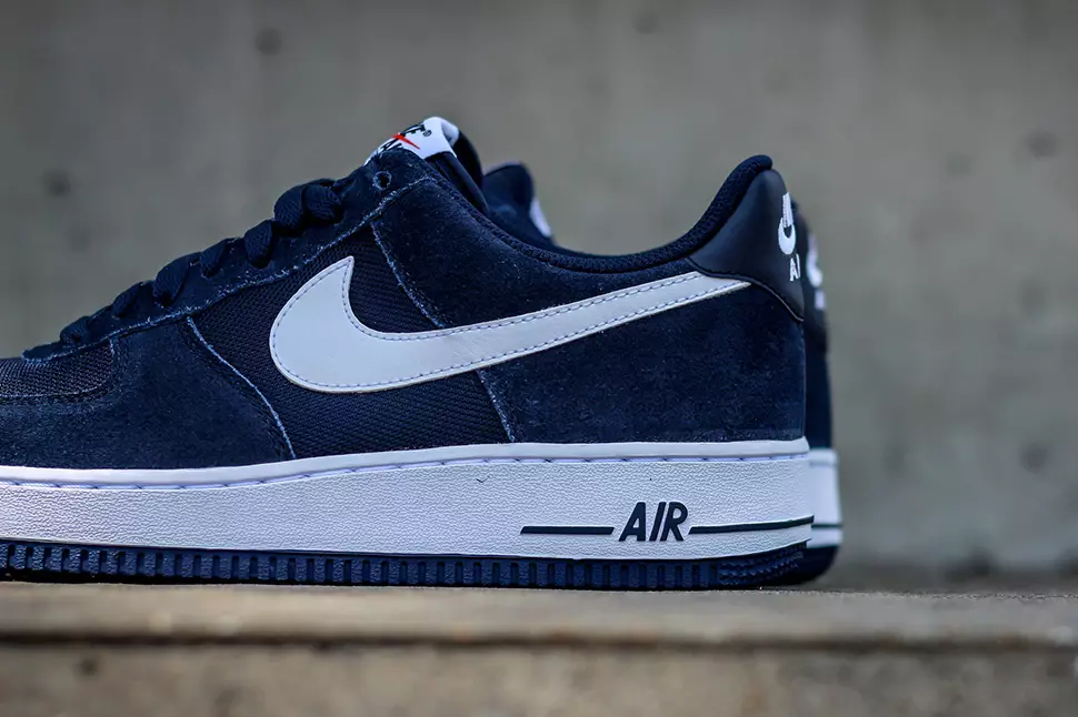 Nike Air Force 1 Low זמש Mesh Obsidian שחור לבן