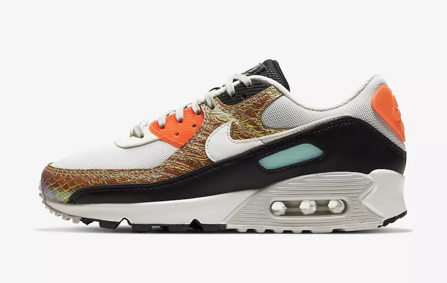 Nike Air Max 90 Gold Snakeskin CW2656-001 Data tal-Ħruġ