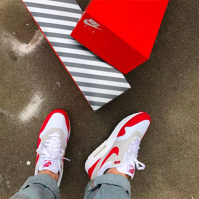 Nike Air Max 1 OG Blanco Rojo Retro 2017 OG Box