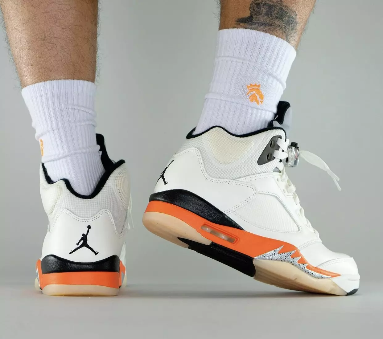 Air Jordan 5 Shattered Backboard Orange Blaze DC1060-100 Ημερομηνία κυκλοφορίας On-Feet