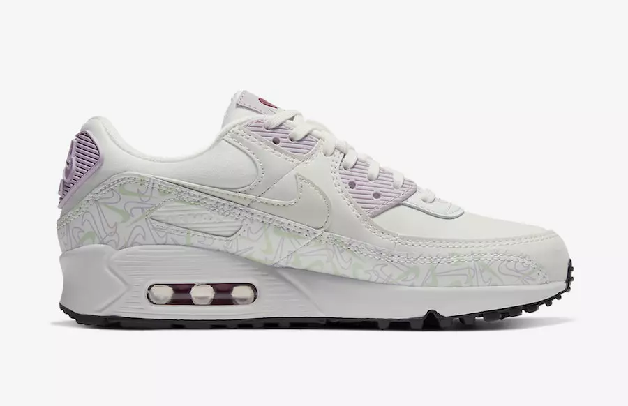 Nike Air Max 90 וואַלענטינעס טאָג CI7395-100 מעלדונג טאָג