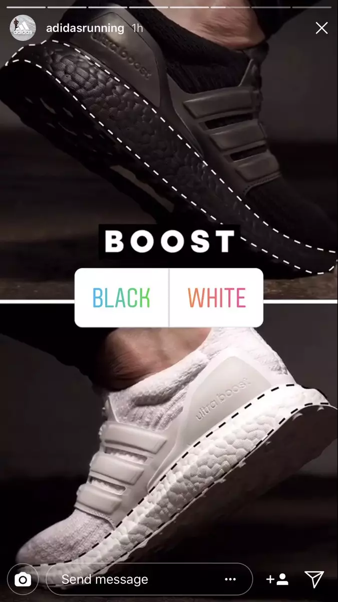 Sorteo de votación de la encuesta de Instagram de adidas Ultra Boost