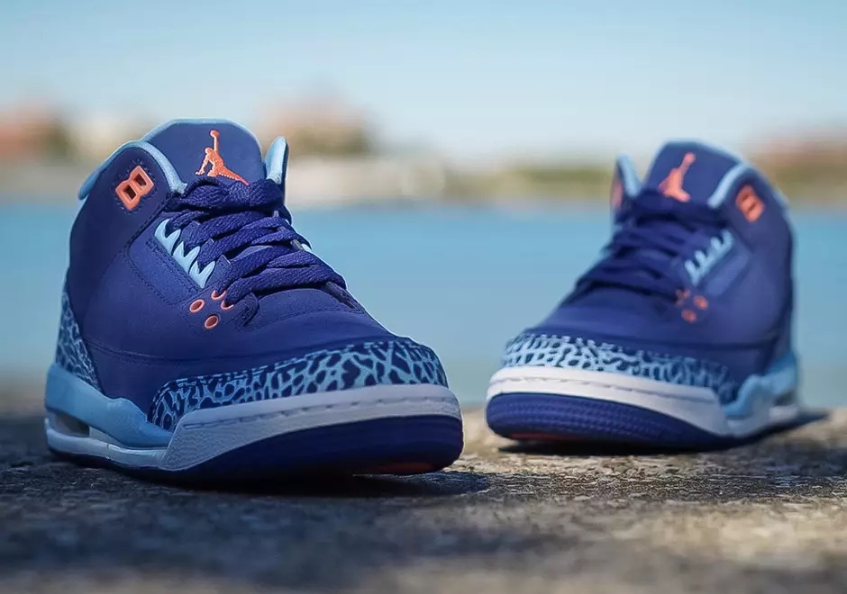 Air Jordan 3 GS כובע כחול אבק סגול