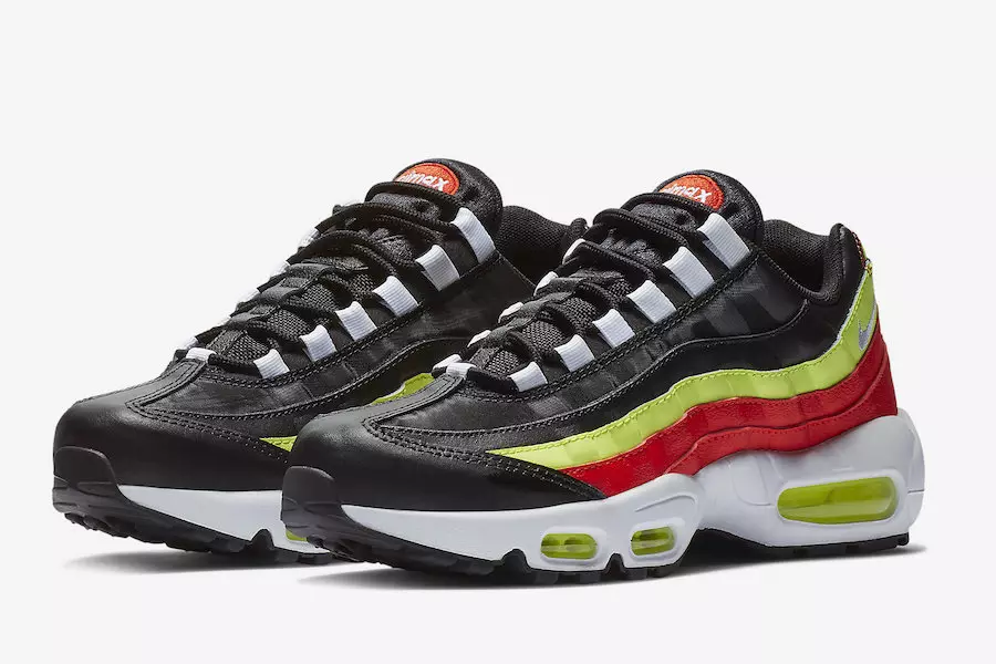 Nike Air Max 95 bedekt met neon en rood