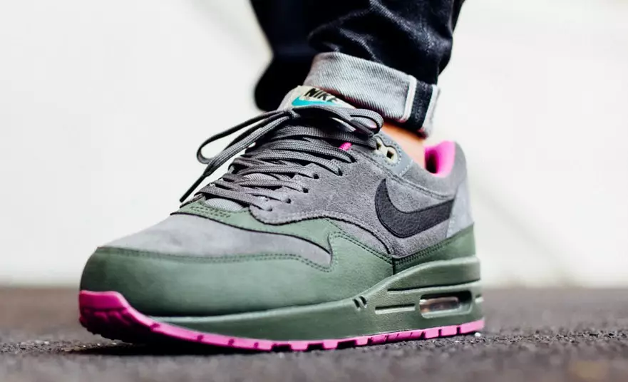 Кожаные кроссовки Nike Air Max 1 Dark Pewter