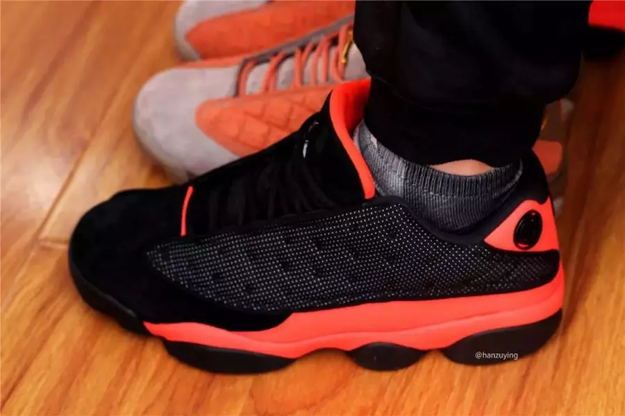 Clot Air Jordan 13 Low Black Infrared On-Feet