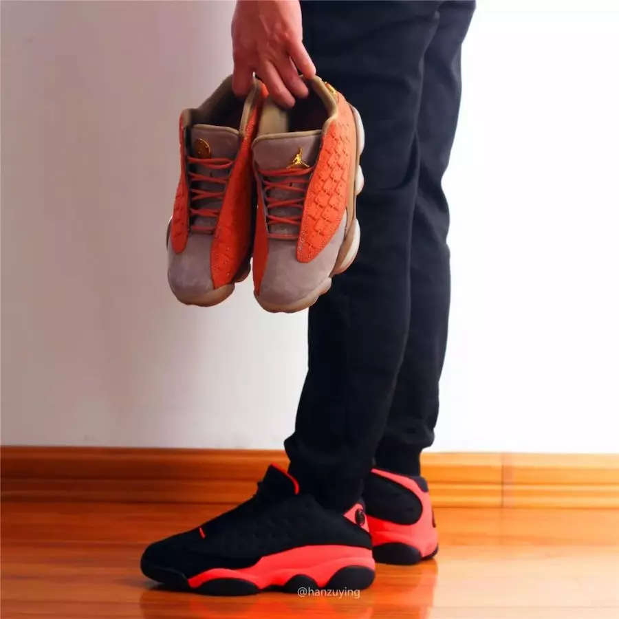 Clot Air Jordan 13 Low Negro Infrarrojo On-Feet