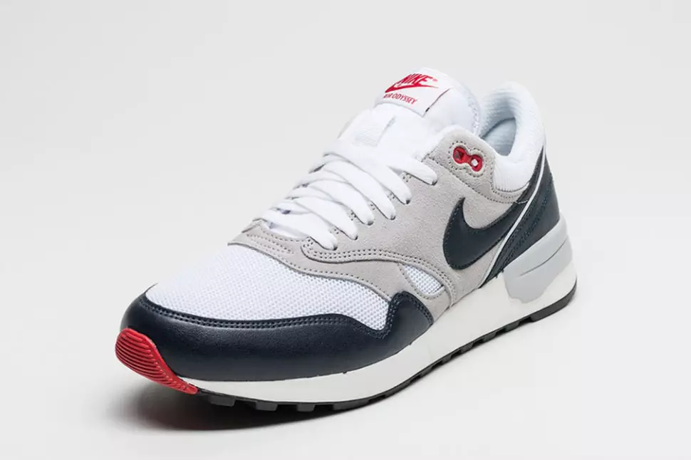 Nike Air Odyssey OG Ақ Обсидиан Сұр университеті Қызыл