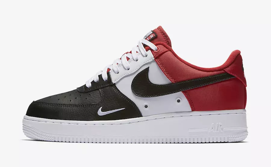 Nike Air Force 1 me gisht të ulët të zi Chicago Bulls Mini Swoosh 823511-603