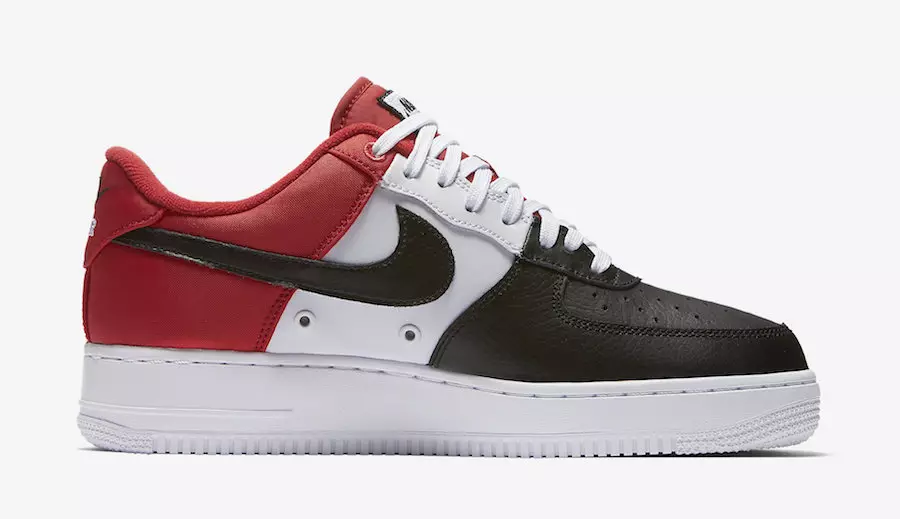 Nike Air Force 1 me gisht të ulët të zi Chicago Bulls Mini Swoosh 823511-603