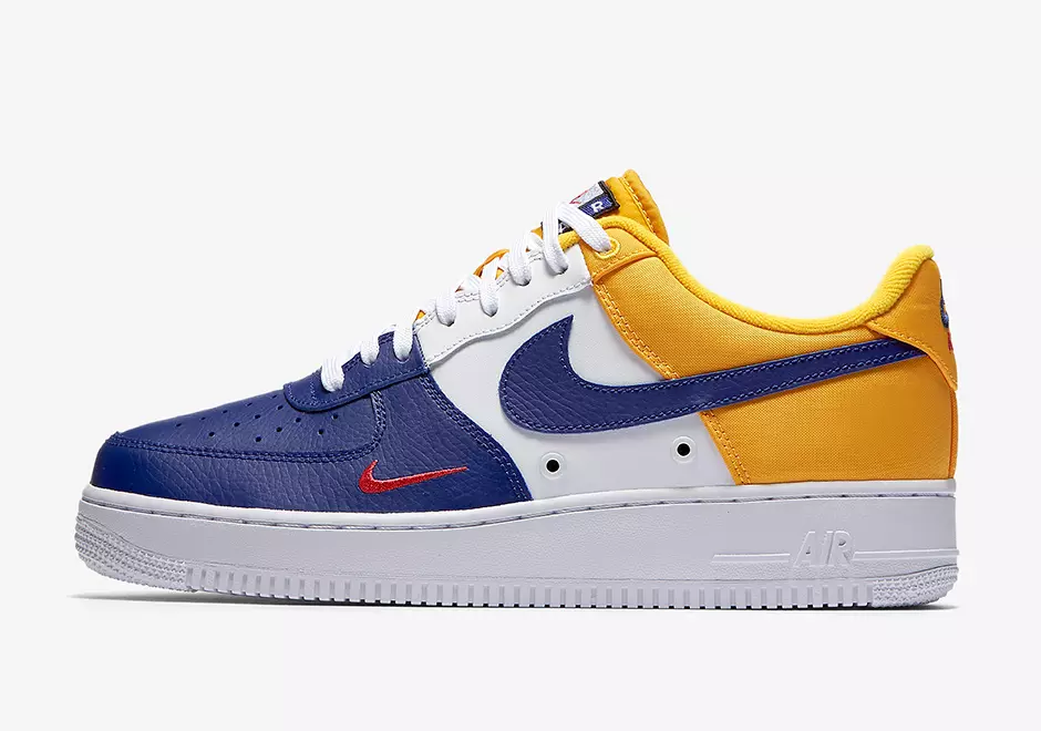 Nike Air Force 1 Low Mini Swoosh FC Barcelona Color: Blau Reial Profund/Or Universitari-Vermell Universitari Codi d'estil: 823511-404 Data de llançament: Estiu 2017