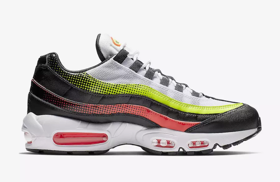 Nike Air Max 95 Beyaz Siyah Volt Solar Kırmızı AJ2018-004 Çıkış Tarihi