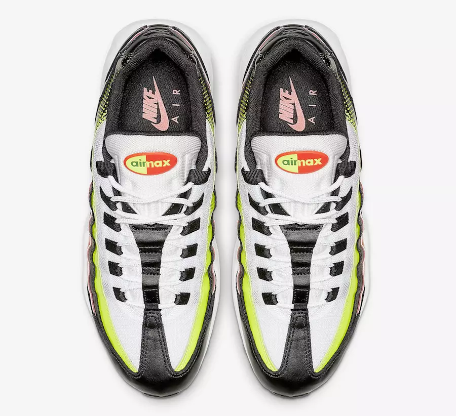 Nike Air Max 95 Vit Svart Volt Solar Röd AJ2018-004 Utgivningsdatum