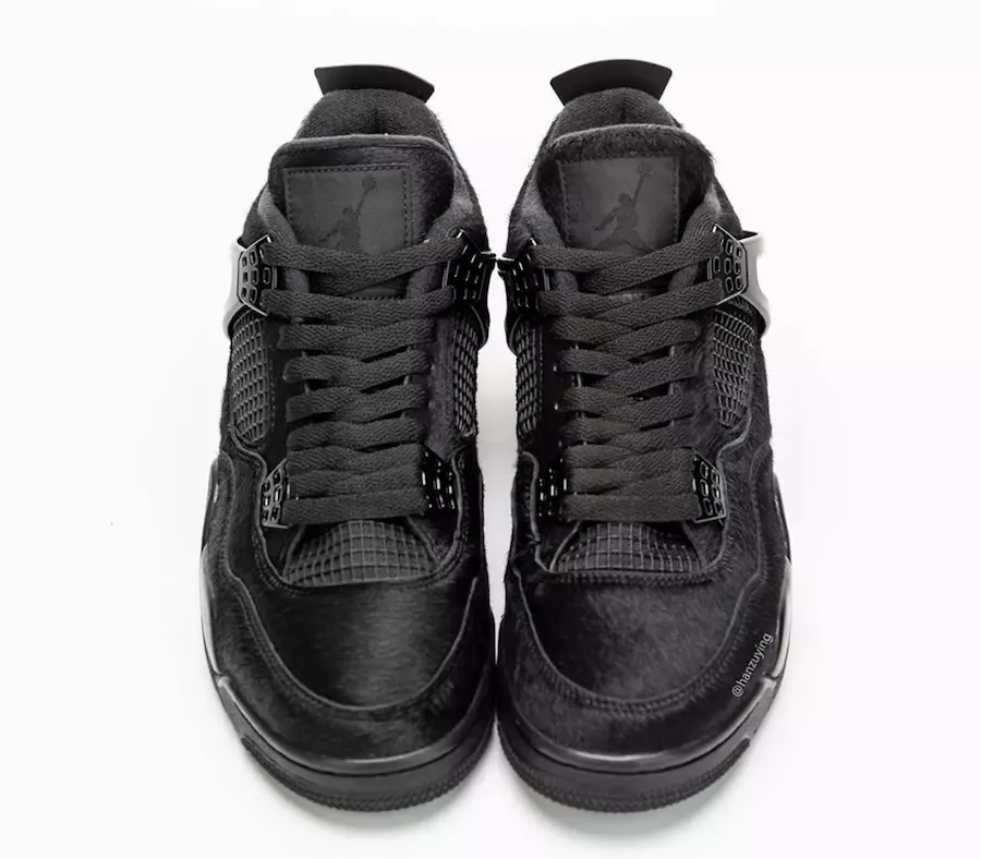 Air Jordan 4 ponyhår sort kat bovint pels CK2925-001 Udgivelsesdato