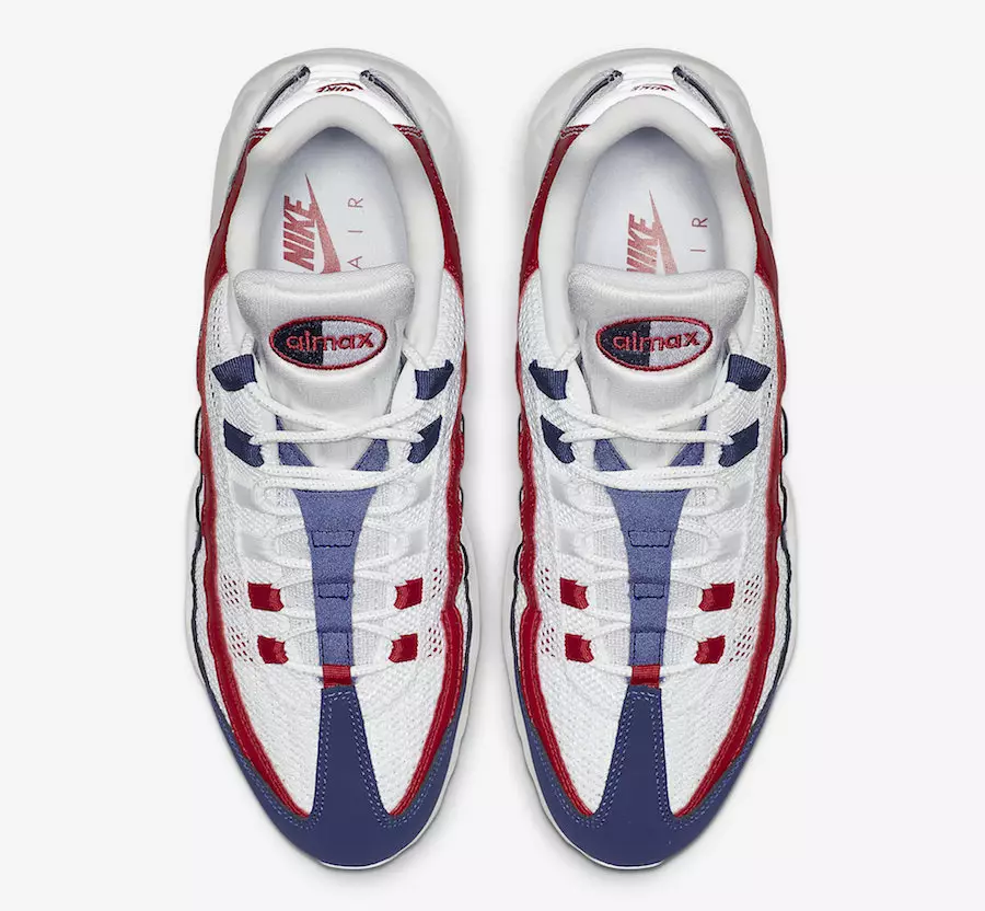 Nike Air Max 95 USA White Gym Red Royal Blue CJ9926-100 Датум на издавање