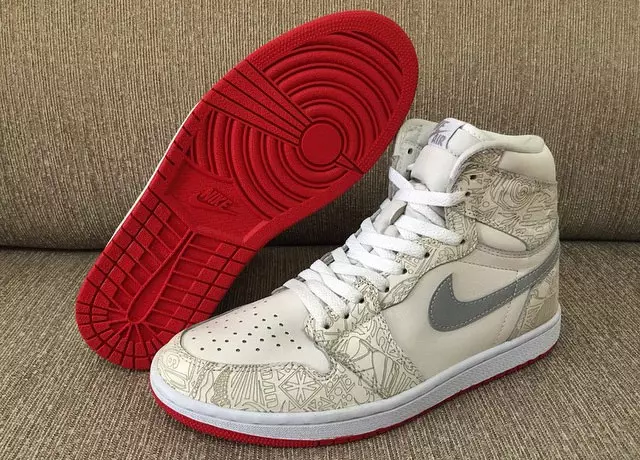 Probă de fund roșu cu laser Air Jordan 1