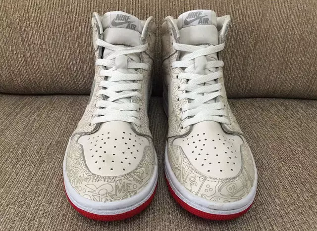 Amostra de fundo vermelho Air Jordan 1 Laser