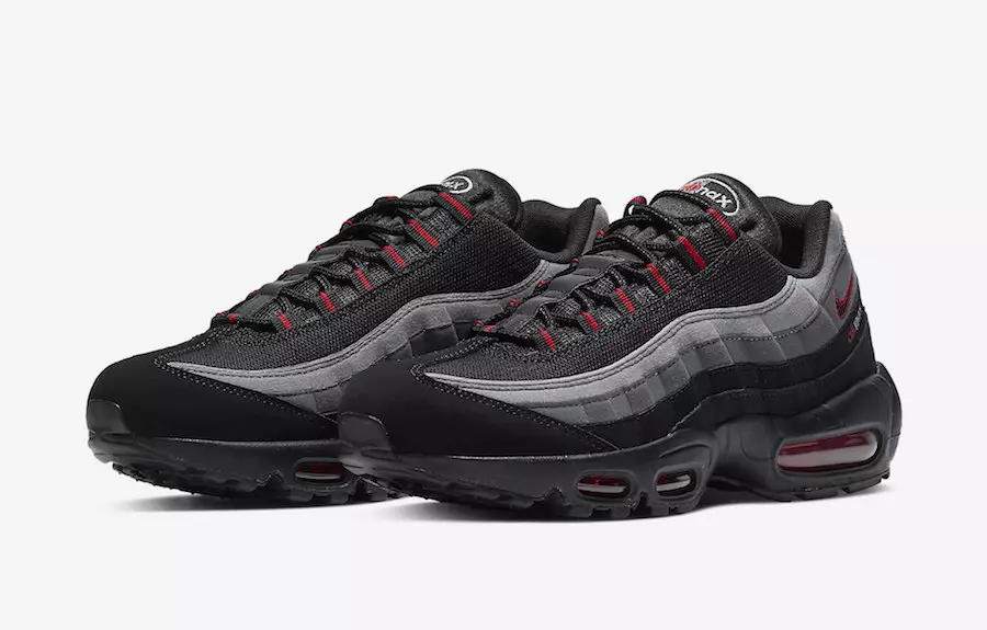 Nike Air Max 95 Verëffentlechung a klassesch schwaarz, rout a gro