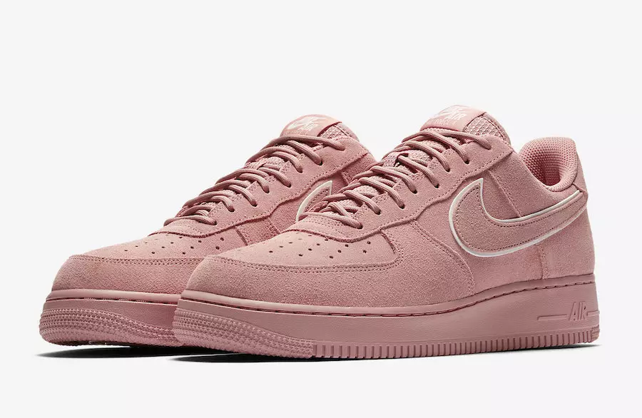 Замшевые низкие розовые кроссовки Nike Air Force 1 AA1117-601