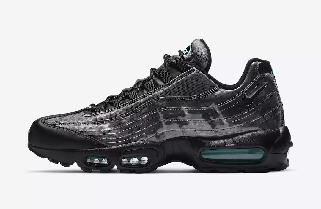 Nike Air Max 95 Black Aurora Green Fum Gri DA7735-001 Data lansării