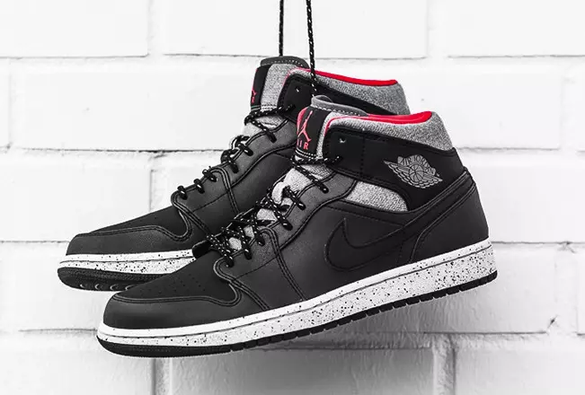 Air Jordan 1 Mid Black Grey Infrapuna