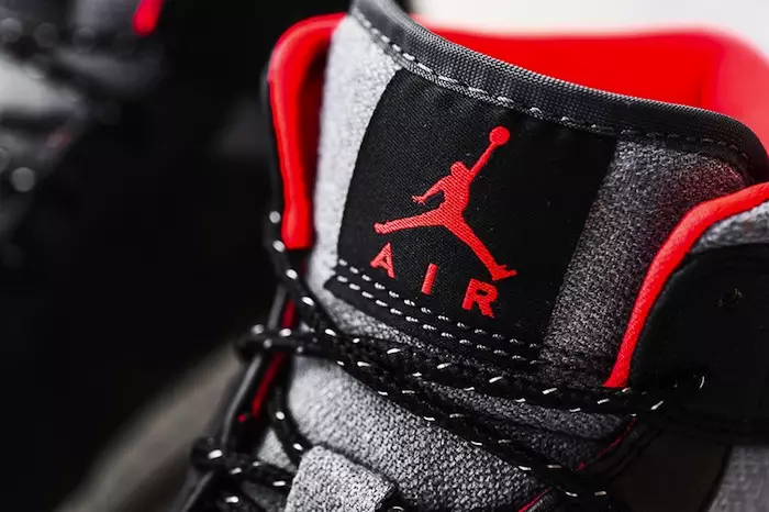 Air Jordan 1 Дунд хар хэт улаан туяаны 23 саарал