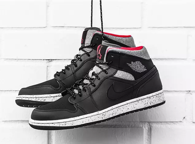 Air Jordan 1 Mid Black Grey Infrapuna