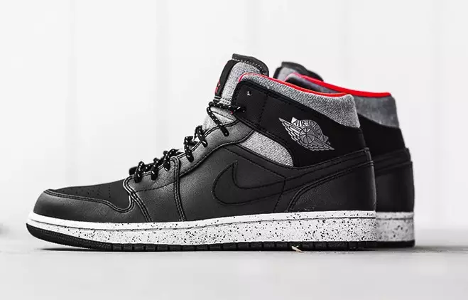 Air Jordan 1 Mid Black Cinza Infravermelho