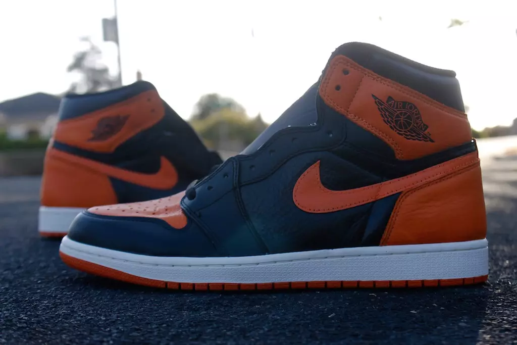 Air Jordan 1 Qaranlıq Narıncı Parçalanmış Arxa lövhə Xüsusi