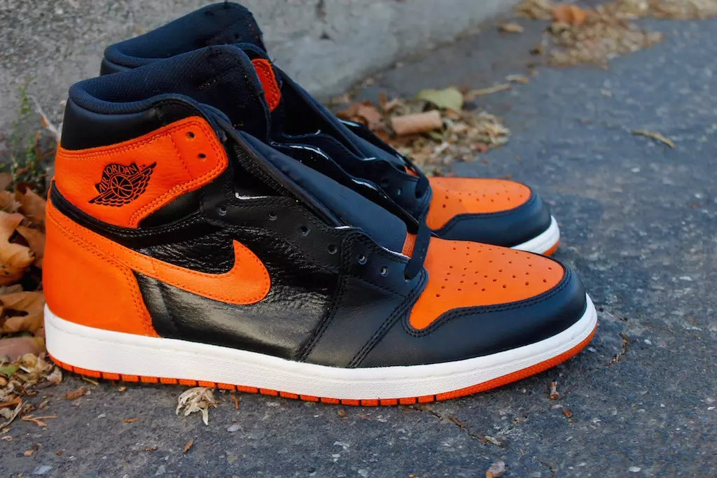 Air Jordan 1 Қара қызғылт сары сынған арқалық тақтасы