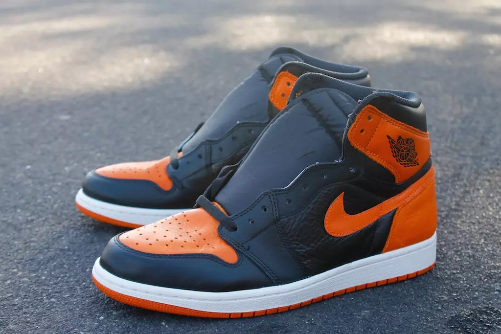 Air Jordan 1 must oranž purustatud tagalaud kohandatud