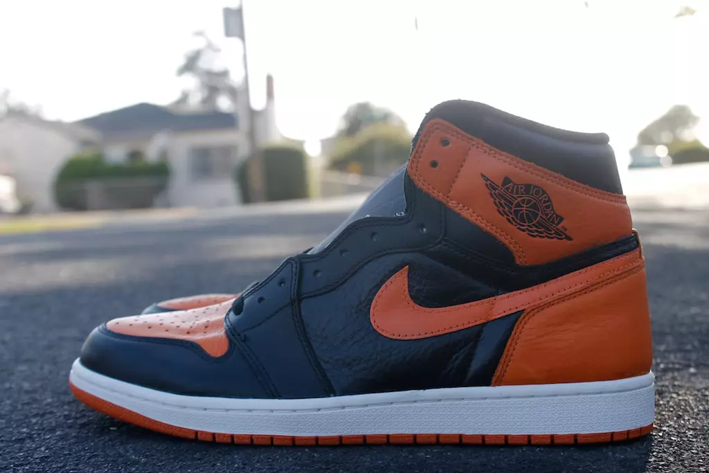 Air Jordan 1 Blackout Naranja Shattered Backboard Personalizado