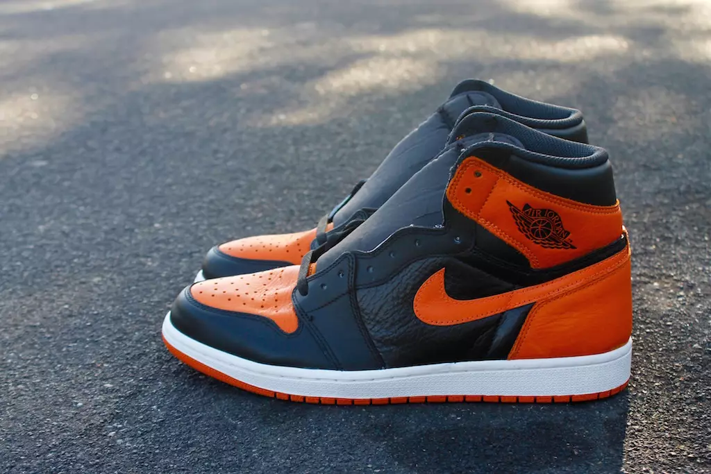 Air Jordan 1 Қара қызғылт сары сынған арқалық тақтасы