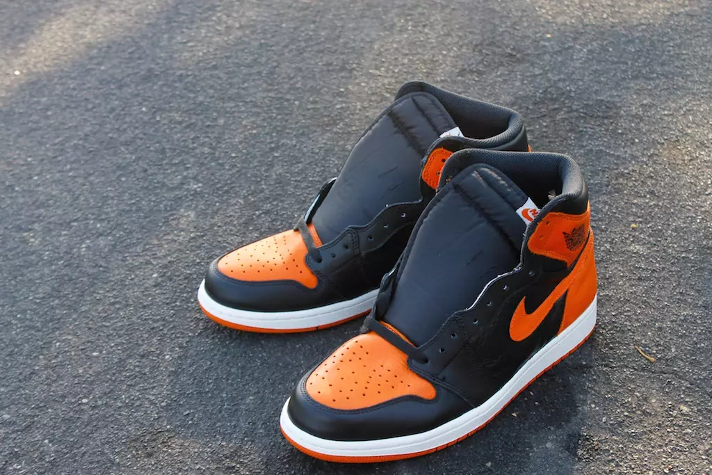 Air Jordan 1 Zwart Oranje Verbrijzeld Backboard Custom