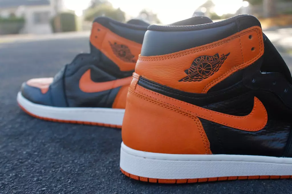 Air Jordan 1 Blackout Naranja Shattered Backboard Personalizado