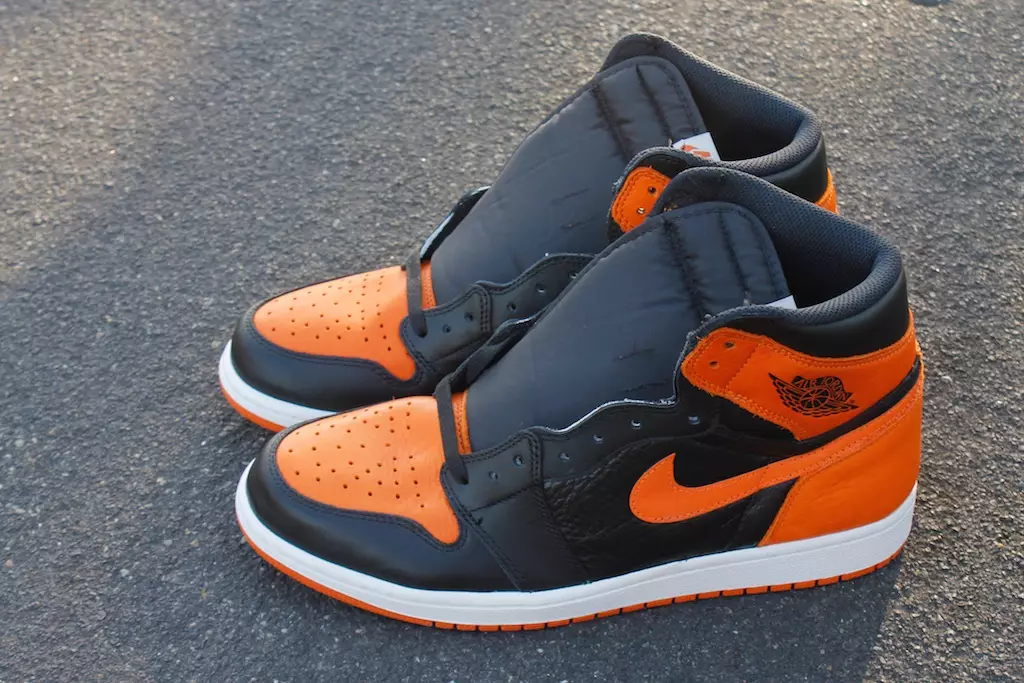 Air Jordan 1 Zwart Oranje Verbrijzeld Backboard Custom