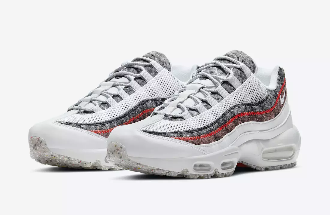 Nike Air Max 95 белага колеру з перапрацаванымі ваўнянымі валокнамі