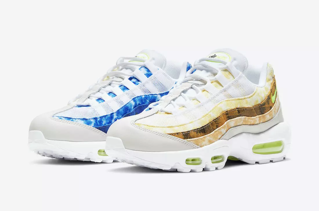 Nike Air Max 95 þakið marglitum sýruþvottaprentum