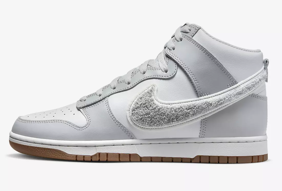 Nike Dunk High Chenille Swoosh White Grey DR8805-003 Útgáfudagur