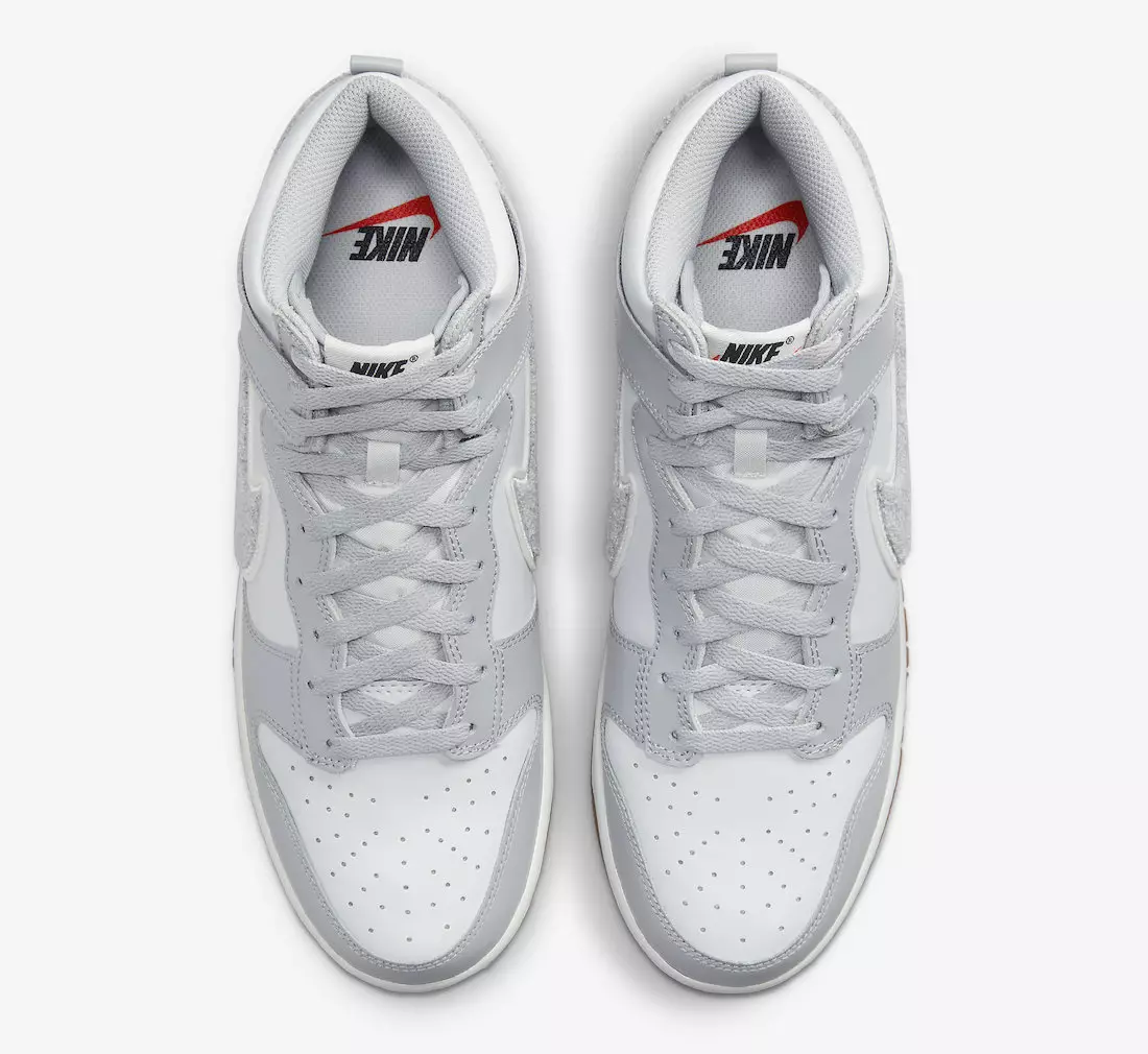 Nike Dunk High Chenille Swoosh White Grey DR8805-003 Чыгарылган күнү