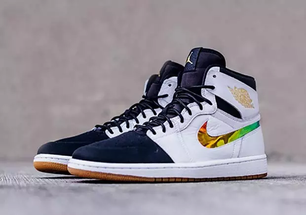 Air Jordan 1 Nouveau Сафед сиёҳ резини Light Браун