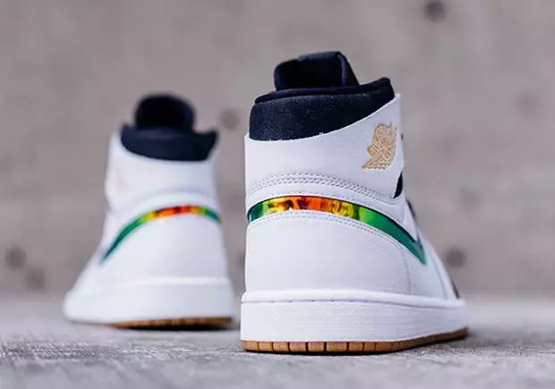 Air Jordan 1 Mid Nouveau White Black Gum Világosbarna