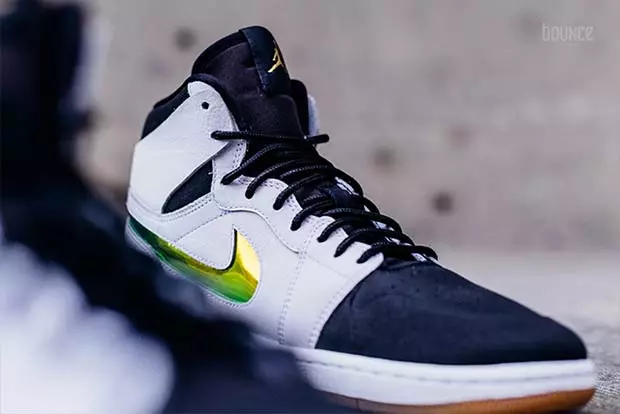 Air Jordan 1 Mid Nouveau White Black Gum قهوه ای روشن